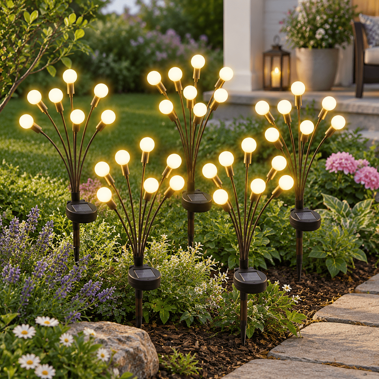 Fire Fly Packing 6 Pack Solar Garden Lights 48 Led Firefly Outdoor Waterproof - Walmart.com