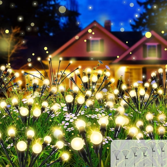 6 Pack Solar Lights Outdoor, 8 Mode Adjustable Height Swaying, IP65 | solar lights, solar garden lights, IP65 , auto dusk-to-, zero-wire, pathway garden landscape