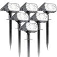 thumbnail image 1 of 6 Pack Solar Lights Outdoor Waterproof IP65, 64 LED Landscape Spotlights 6500K- 3 Lighting Modes, Adjustable for Lawn, Driveway, Walkway- Cool Daylight, 1 of 8