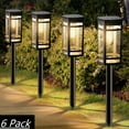 thumbnail image 1 of 6 Pack Solar Lights Outdoor Waterproof for Garden Pathway Walkway Yard Lawn Decorative Landscape Lighting.(Warm White), 1 of 6