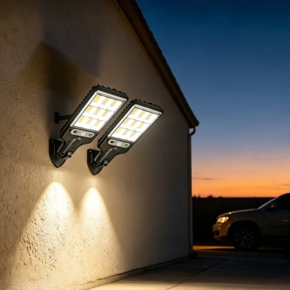 6-Pack Solar Outdoor Lights, IP65 Waterproof Wall Lamp with Motion Sensor & Remote Control, 3 Modes Super Bright LED Garden Lights for Yard Patio Pathway Step