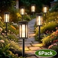 thumbnail image 1 of 6 Pack Solar Pathway Lights, 23.9 in Solar Lights Outdoor Waterproof for Garden Walkway Yard Lawn Decorative Landscape Lighting, Warm White, 1 of 10