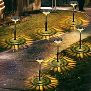 6 Pack Solar Pathway Lights, LED Solar Powered Garden Lights, Outdoor Solar Lights for Walkway Yard Landscape Color Changing & Warm White