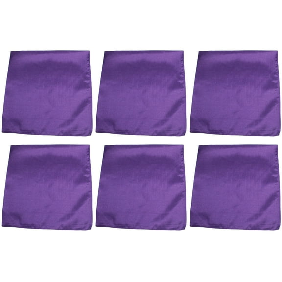 6 Pack Solid Color Cotton Bandanas Soft, Durable, and Reusable (Purple)