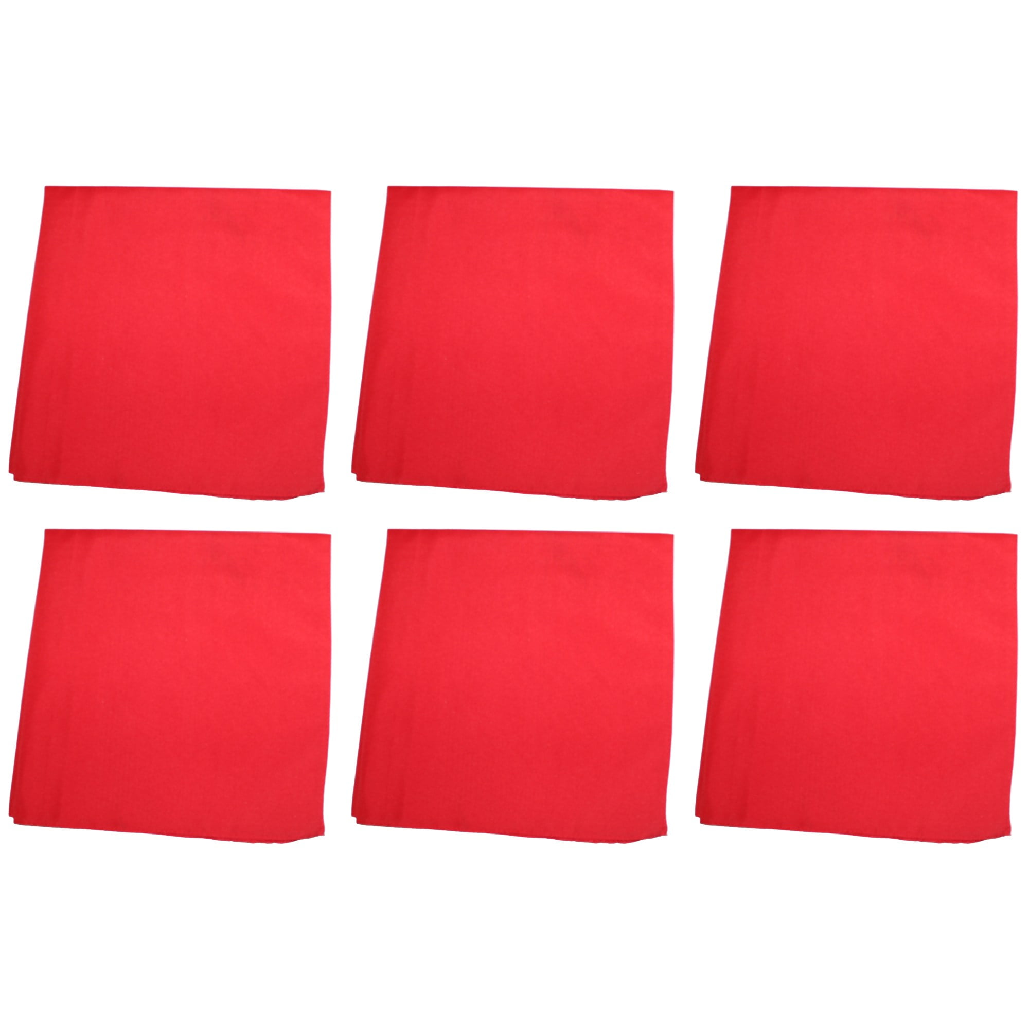6 Pack Solid Color Polyester Bandanas Durable and Quick Drying
