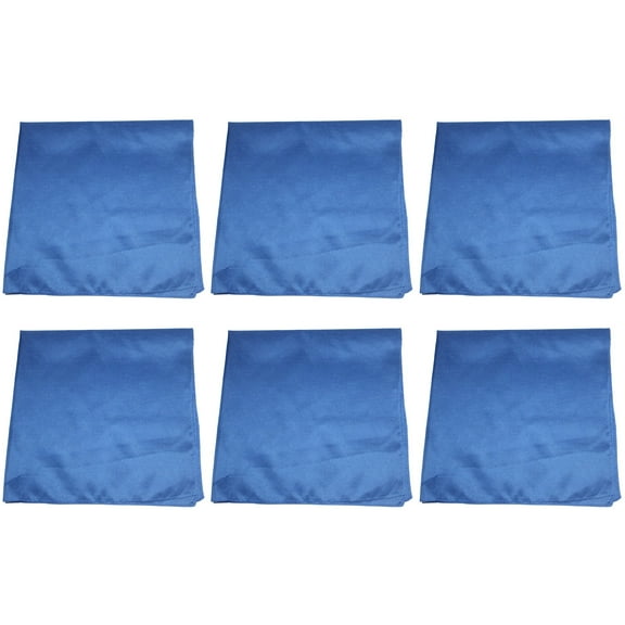 6 Pack Solid Color Cotton Bandanas Soft, Durable, and Reusable (Royal Blue)