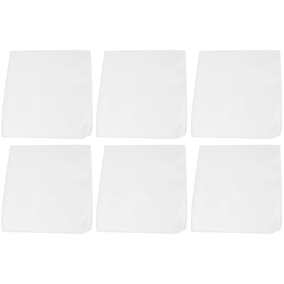 6 Pack Solid Color Polyester Bandanas Durable and Quick Drying (White)