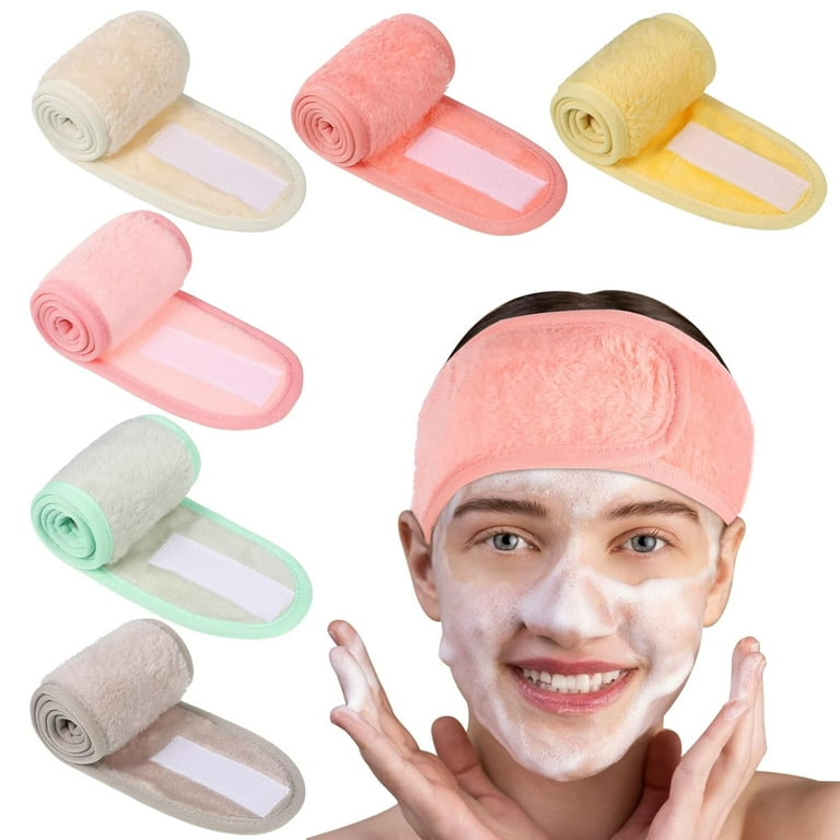 6 Pack Spa Facial Headbands for Women, Adjustable Face Wash  display picture 3