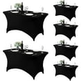 thumbnail image 1 of 6 Pack Spandex Table Cover for 4FT Table Universal Fitted Stretch Tablecloth for Party, Banquet, Wedding and Events-Black, 1 of 6