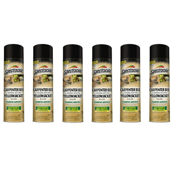 6 Pack Spectracide Carpenter Bee and Ground Nesting Yellow Jacket Aerosol, 16oz