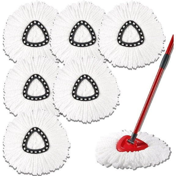 6 Pack Spin Mop Refill - Replacement Head Compatible , Microfiber Spin Mop Refills,clean the floor. Easy Floor Cleaning Mop Head Replacement
