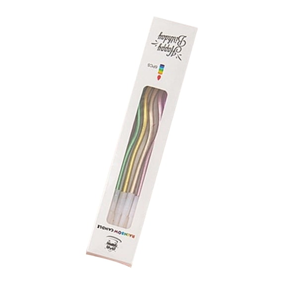 6 Pack Spiral Birthday Candles for Cake Decoration Colorful Metallic Curvy Candles for Parties and Weddings,C