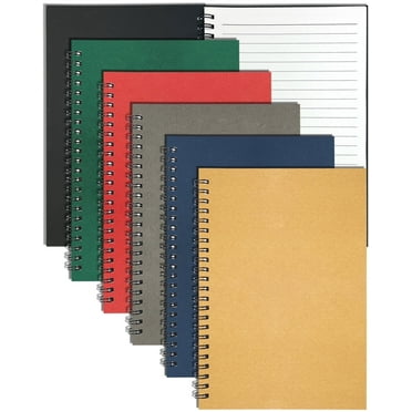 6 Pack Spiral Notebook, 8.25x5.5 Inches 120 Lined Pages Ruled Spiral Bound Journal A5 Kraft Colored Cover Wirebound Notebooks & Writing Notepads for Work, Office, Note Taking