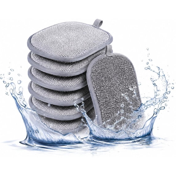 6-Pack Sponges Kitchen Dual-Sided Scrub Sponges—Rough Side for Non ...