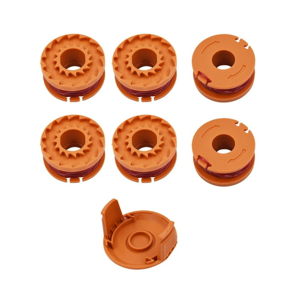 6 Pack Spool Line with Cap Replacement for Worx WA0010 50006531 10ft 0.065