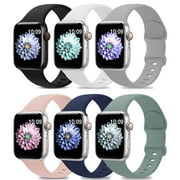 CHARLORE 6 Pack Sport Bands Compatible with Apple Watch Band 38mm 40mm 41mm ,Soft Silicone Waterproof Strap Wristbands Compatible with iWatch Apple Watch Series Ultra 8 7 6 5 4 3 2 1 SE Women Men