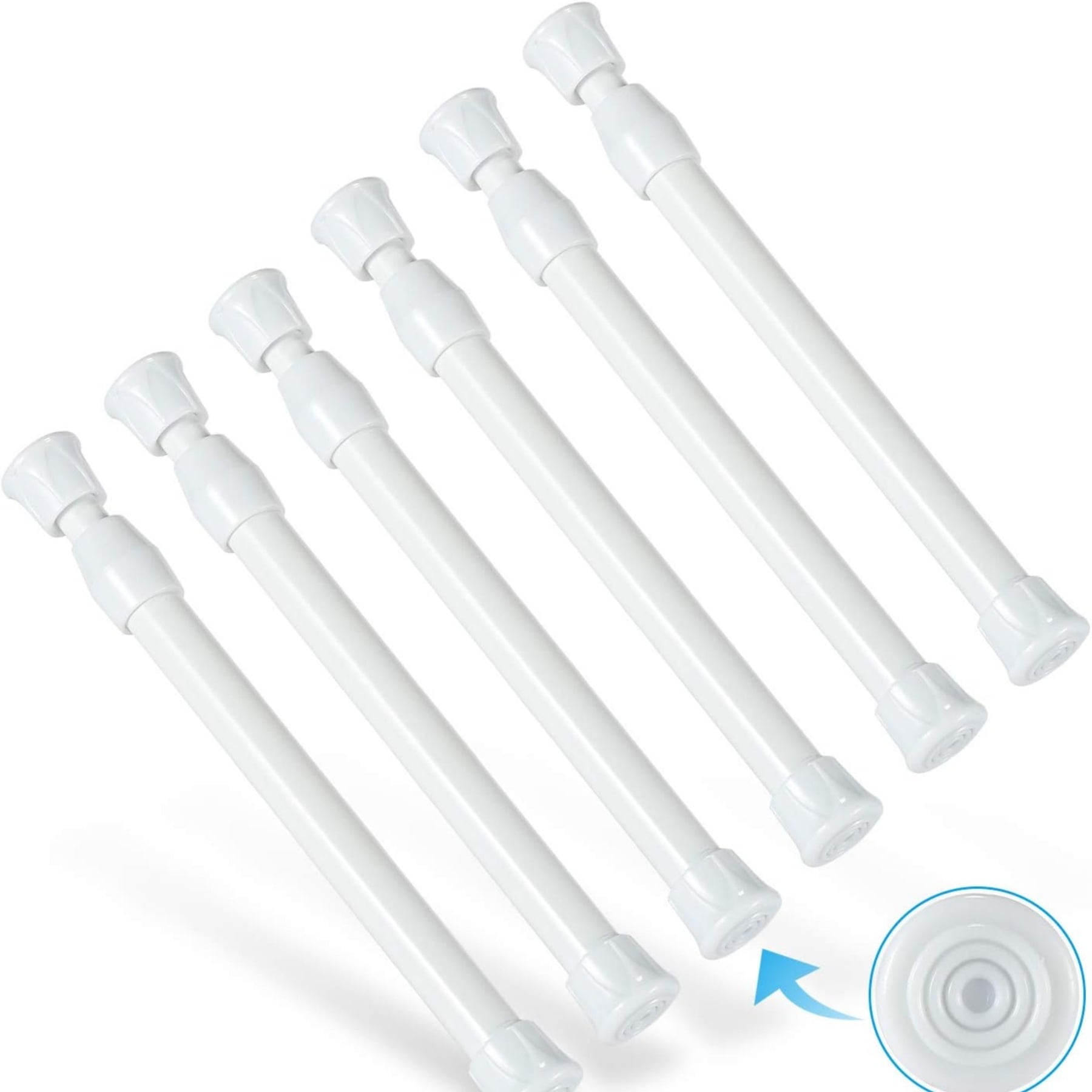 6 Pack Spring Curtain Rod Adjustable Length for Kitchen, Bathroom ...
