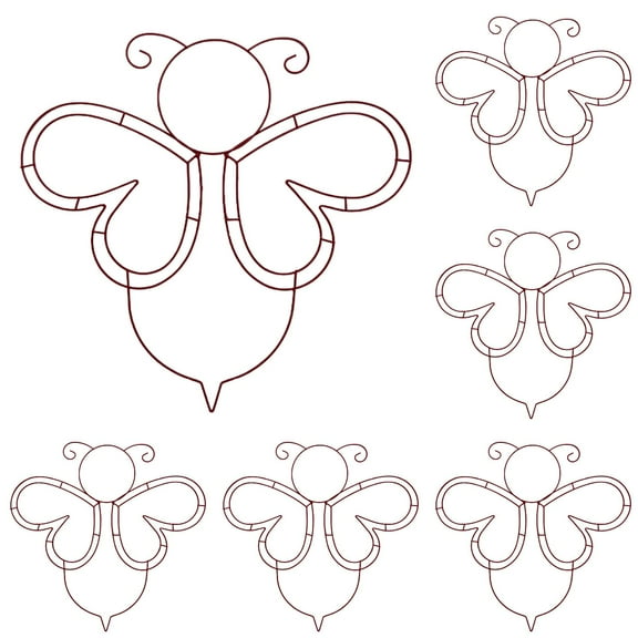 6 Pack Spring Wreath 13.8 Inch Bee Wire Wreath Metal Frame Bee Shaped Garland Metal Frame Spring Honeybee Festival DIY Craft Wire Base for Home Farmhouse Door Wall Garden Decor