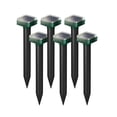 thumbnail image 1 of 6 Pack Square Solar Powered Rodent Repellent Stakes Outdoor Ultrasonic Mole Vole Gopher Deterrent for Garden Lawn Yard Protection, 1 of 8