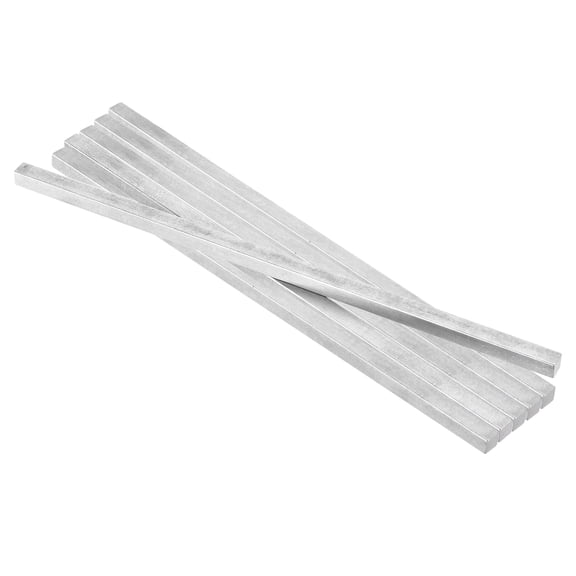 6 Pack Square Steel Key Stock, 3/8" x 3/8" x 12" Cold-Drawn 45# Steel Bars Precision Key Stock for Gearbox Coupling, Silver Tone