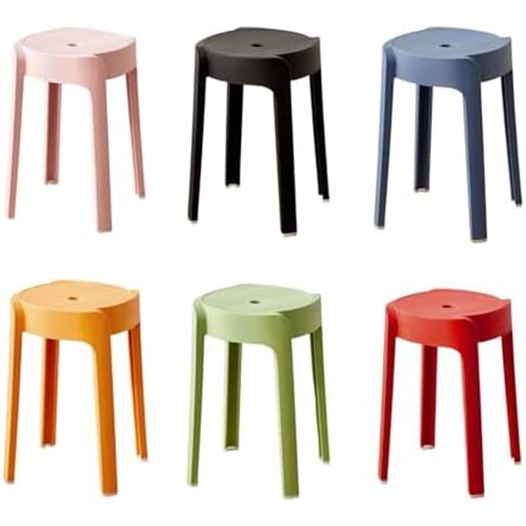 6 Pack Stackable Classroom Stools, 18" Height Plastic Stool for School Daycare Kindergarten Living Room, Small Group Stools 330lbs Load Bearing$$Home Decor, Kitchen, & Other