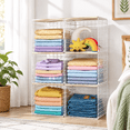 6 Pack Stackable Closet Organizer, White, 12.99 x 12.99 x 10.00 Inches ...