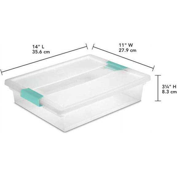 6-Pack Stackable  Plastic Bins with Latching Lids - Large Storage Containers for Home, Office & Classroom