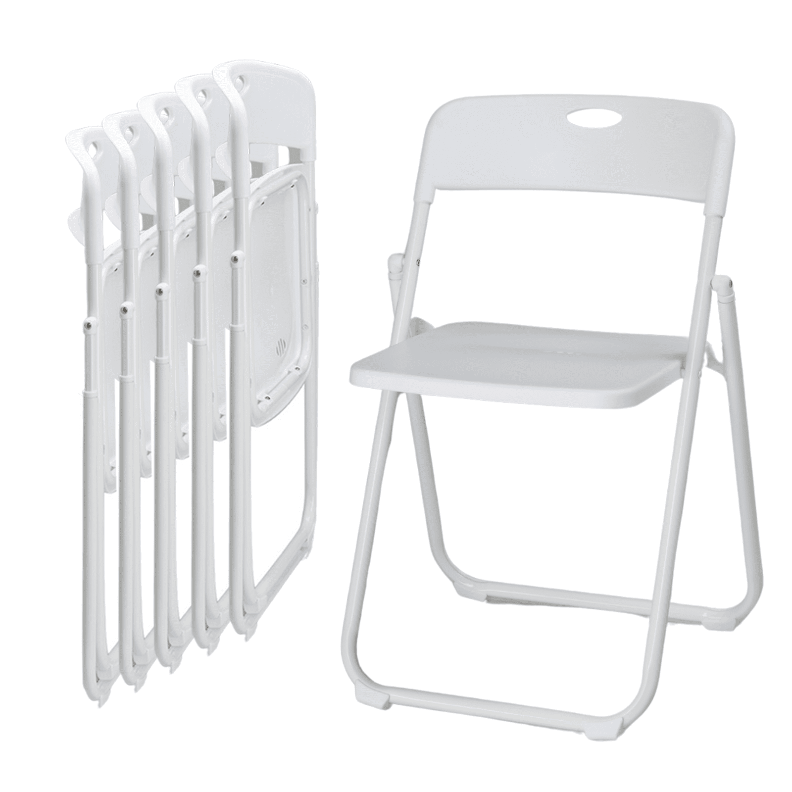 6 Pack Stackable Plastic Folding Chairs Portable, Easy to Store