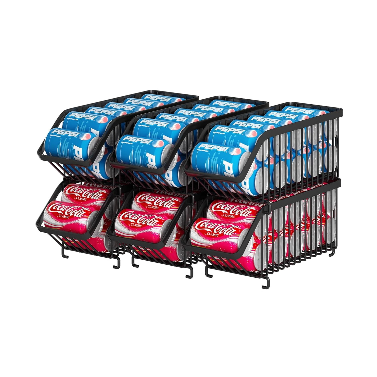 Soda Box Rack 6 Pack Stackable Soda Can Organizer Rack, Can Storage Dispenser for ...
