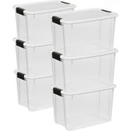 Yesdate 6-Pack 12 Quart Stackable Storage Bin with Latching Lid and ...