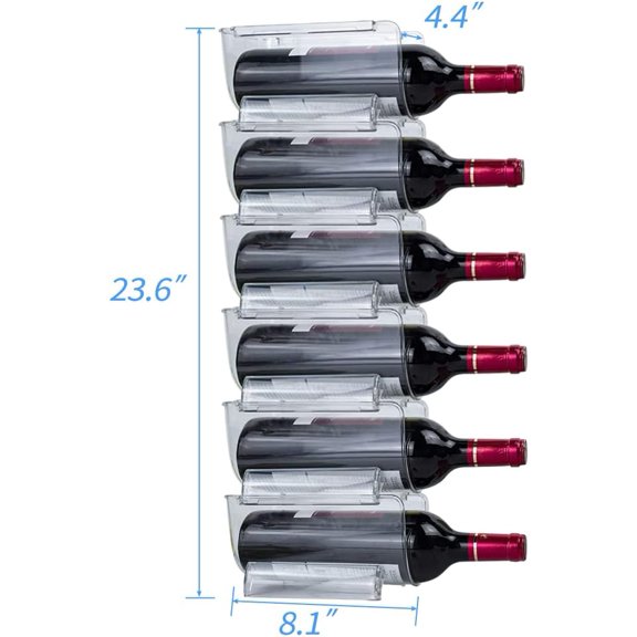 6 Pack Stackable Wine Rack Wine Holder Water Bottle Holder Plastic Counter Top Storage Organizer for Fridge, Cabinet, Pantry, Kitchen$$Home Decor, Kitchen, & Other