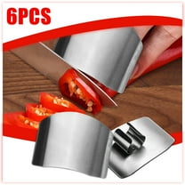 6-Pack Stainless Finger Guards, Knife Protection Sleeves, Dicing Vegetable Protectors, Left/Right Hand Safe, Rustproof Kitchen Safety Tool
