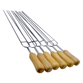6 Pack Stainless Steel BBQ Kabob Skewers, U Shaped Heat Resistant Grilling Needles, Long Metal Barbecue Sticks, Heavy Duty Outdoor Grill Cooking Accessories