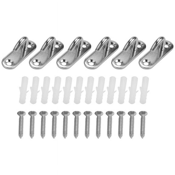6 Pack Stainless Steel Ceiling Hooks M5 Oval Open Hooks Wall Mount