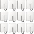 thumbnail image 1 of 6 Pack Stainless Steel Heavy Duty Adhesive Towel Hooks for Bathrooms, Kitchen Towel Hooks, Waterproof Bathroom Hooks for Towels, Wall Hooks for Hanging, Adhesive Shower Coat Hook, Black, 1 of 14
