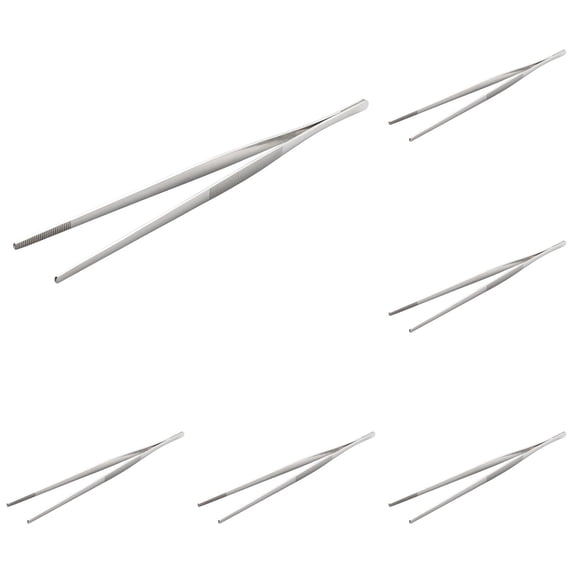 6 Pack Stainless Steel Kitchen Tongs, Food-Grade Long Handle Non-Slip Cooking Tongs for Grilling, BBQ, Salad, Baking, Frying, Serving, Buffet & Outdoor Cooking