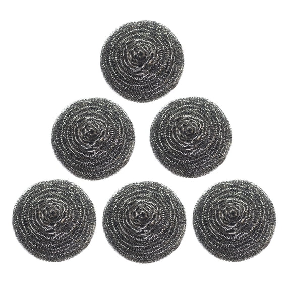 6-Pack Stainless Steel Scouring Pads - Heavy Duty Cleaning Sponges for Pots, Pans & Cookware (30x15cm, Extra Thick Wire)