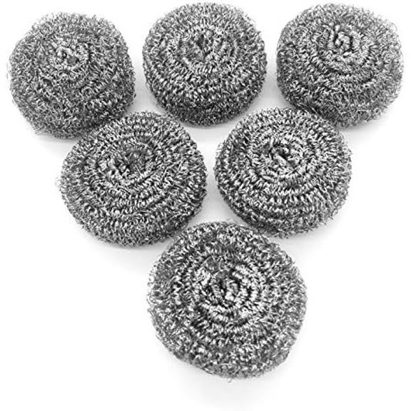 6 Pack Stainless Steel , Scrubbing Scouring Pad, Steel for Kitchens, Bathroom and