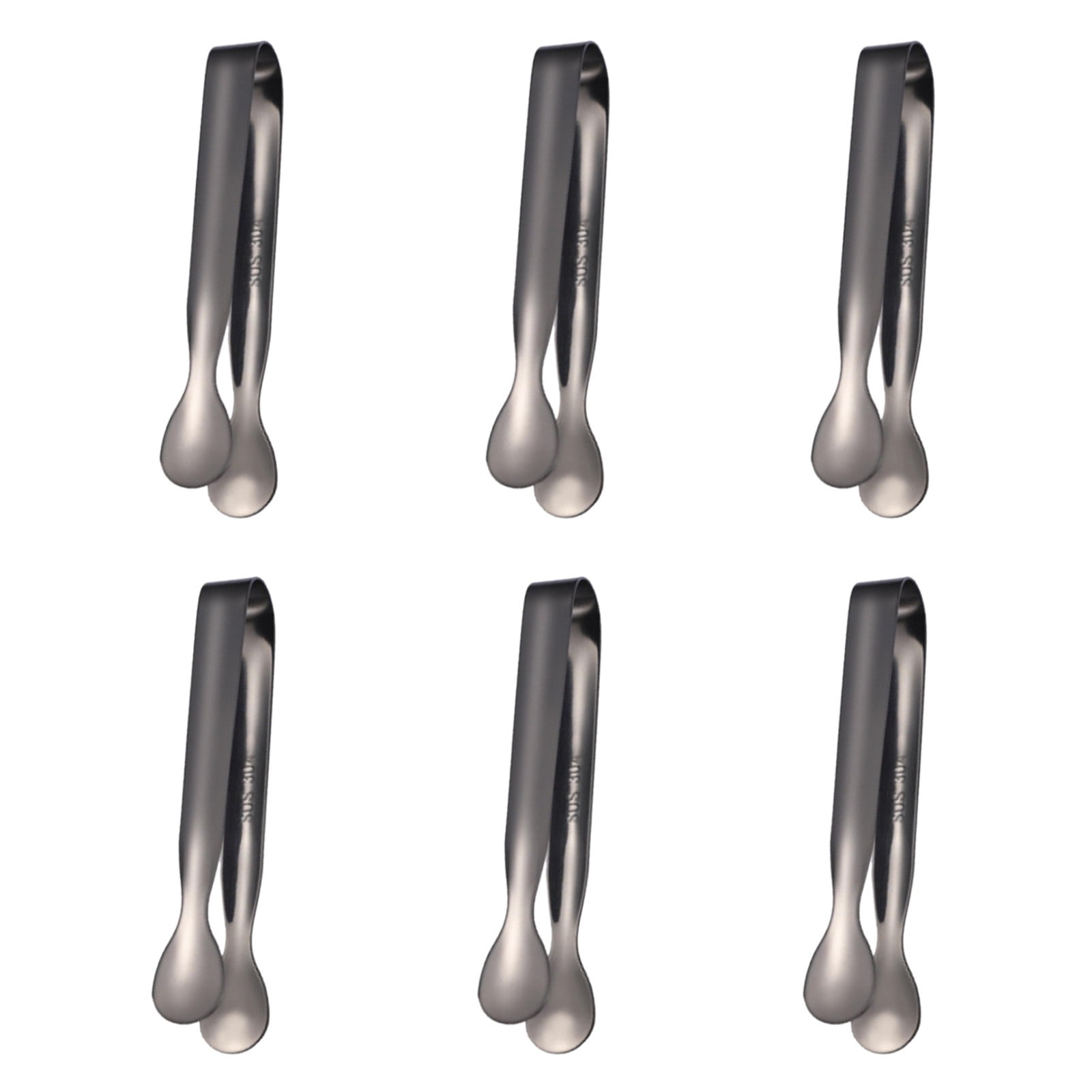 6 Pack Stainless Steel Serving Tongs - Small Food Tongs for Tea, Coffee ...