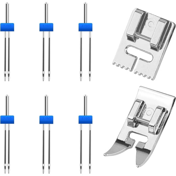 6 Pack Stainless Steel Sewing Machine Stretch Needles Double Needle Twin