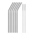 thumbnail image 1 of 6-Pack Stainless Steel Straws For Stanley Tumblers With 2 Cleaning Brushes Universal Fit, 1 of 7