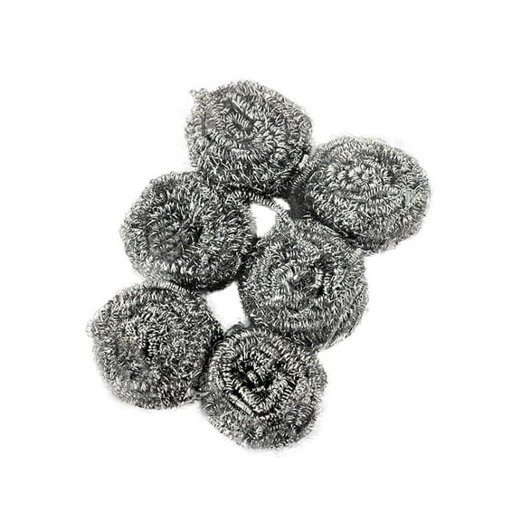 6 Pack Stainless Steel Wool Scrubbers, Powerful Dish Washing Scrubbers for Removing Dirt Grease Oil Stain from Dishes Pots Cast Iron Pans Ovens Cookware Kitchenware Bathroom