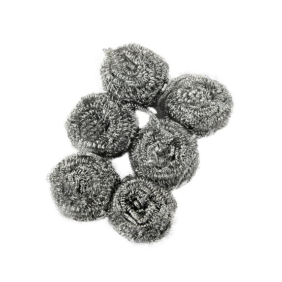 6 Pack Stainless Steel Wool Scrubbers, Powerful Dish Washing Scrubbers for Removing Dirt Grease Oil Stain from Dishes Pots Cast Iron Pans Ovens Cookware Kitchenware Bathroom
