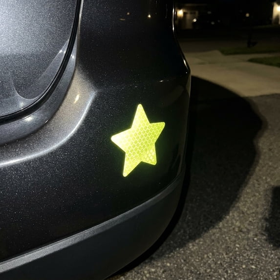 6 Pack Star Reflective Car Stickers Safety Decals, Highly Reflective ...