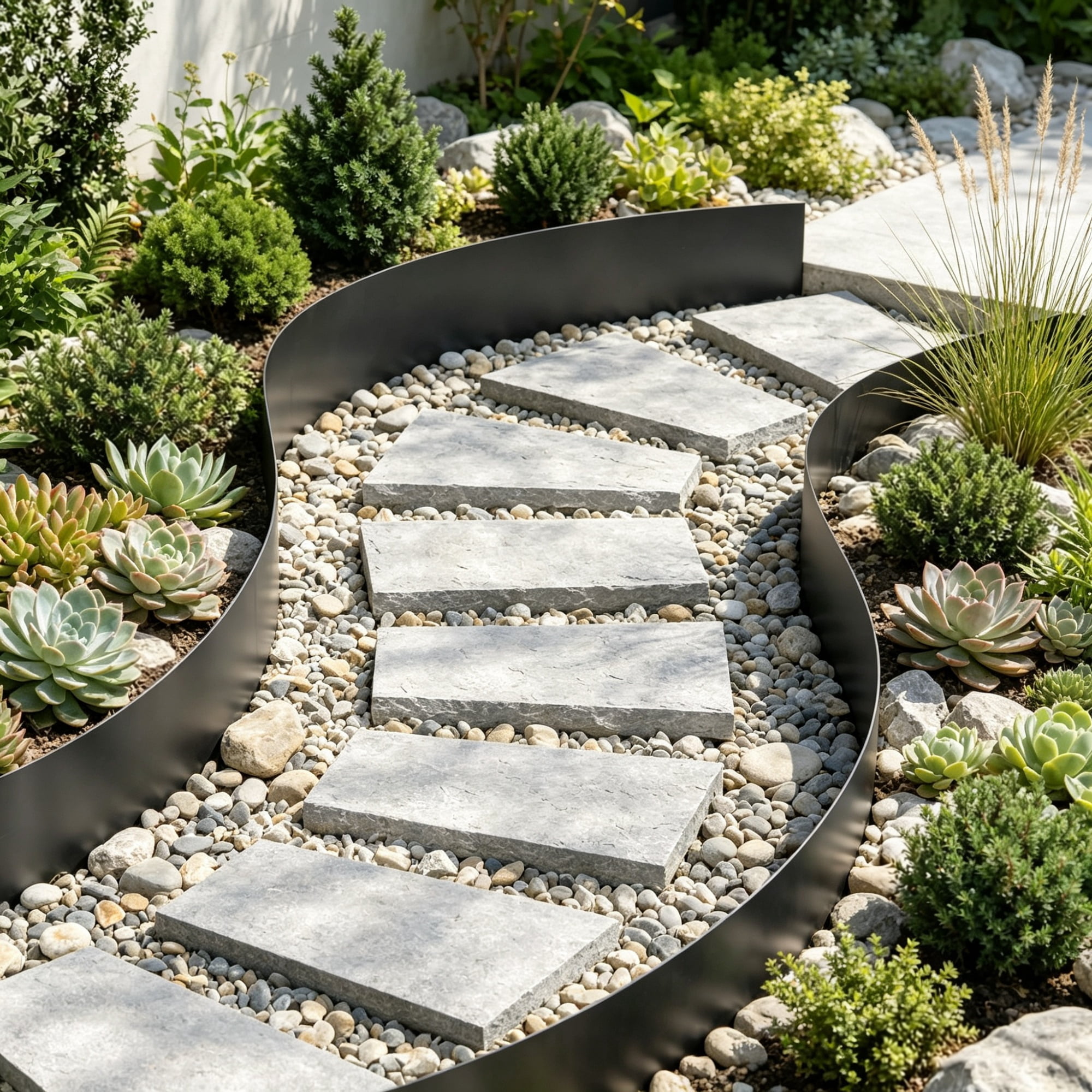 6 Pack Steel Landscape Edging 40 x 6 Inch, Rust-Resistant Bendable Metal Garden Border, Heavy Duty Lawn Edging, Easy-to-Install for Flower Bed, Yard & Pathway, Black