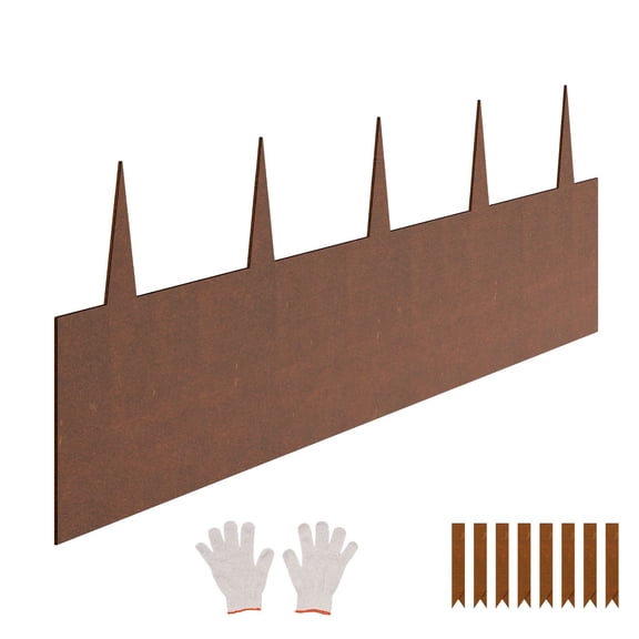 6 Pack Steel Landscape Edging 40 x 8 in Pre-Rusted Weather-Resistant Bendable Garden Border with Shark Spike Lawn Edging for Flower Bed Yard Pathway Divider