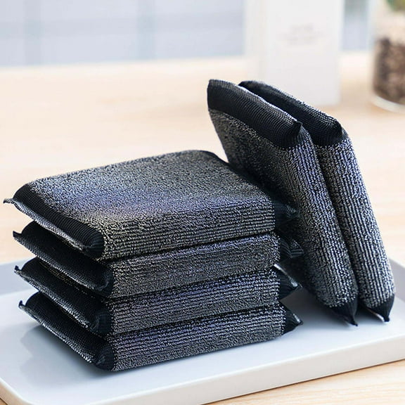 6 Pack Steel Scrub Sponges for Dishes Non Scratch Scouring Sponge Multi Use Metal Scrubber Heavy Duty Dish Wash Kitchen Sponge for Pot Dish Washing Hard Surface Cleaning Tools
