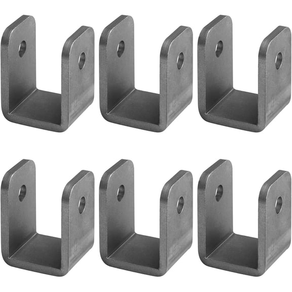 6 Pack Steel Weld-On U Bracket, Inner Width 1-1/4", 3/16" Thick | Plain Finish