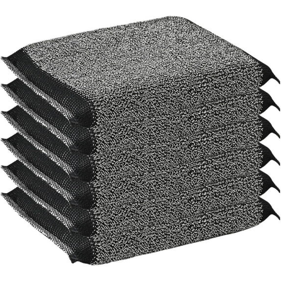 6 Pack Steel Wool Scrubbers Dish Sponges Kitchen Scrubbing Sponges Wire Dish Brush Non Scratch Scrubbing Pads Pot Scrubber,Multi-Functional Stubborn Stain Fast Cleaning Scrubber,Black