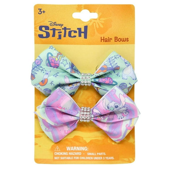 6 Pack Stitch 2pk Hair Bows on Card, 6 Count